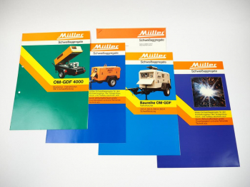 4 Prospekte Müller Schweißgeräte Schweißaggregate 1985
