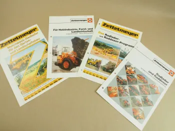 4 Prospekte Zettelmeyer Radlader Raddozer Forst Landwirtschaft 1983 - ca 1990