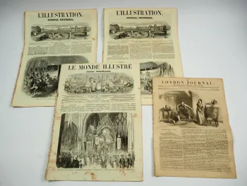 4 Zeitschiften Journal Illustration England Frankreich 1849 1855 1866