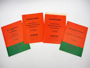 4x Niemeyer Erntemaschinen Bodenbearbeitung Ersatzteil Preisliste 1970/71