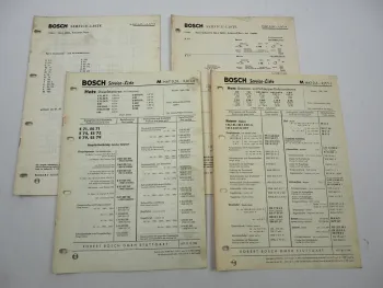4x Original Bosch Service-Liste für Hatz Motoren BJ 1954-1960 E ES Z D