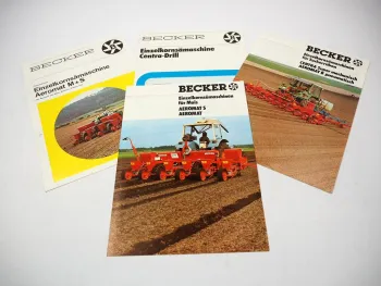 4x Original Prospekt Becker Anbaugeräte Traktoren Bodenbearbeitung Landtechnik