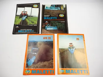 4x Original Prospekt Maletti Landtechnik Grabenfräse 1970/80er Jahre