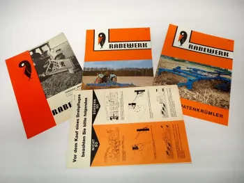 4x Original Prospekt Rabewerk verschiedene Anbaugeräte für Traktoren 1970er J.
