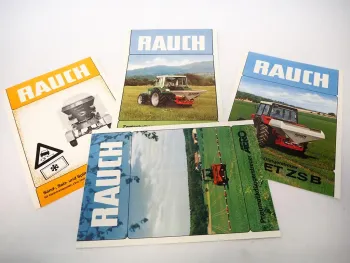4x Original Prospekt Rauch Zweischeibendüngerstreuer Pneumatikdüngerstreuer 1986
