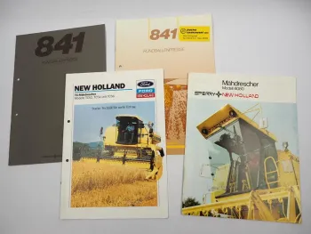 4x Original Prospekt Sperry New Holland Mähdrescher 841 Presse 1980er Jahre