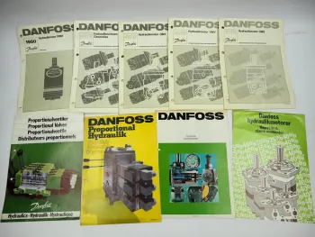 4x Original Prospekt Technische Beschreibung Danfoss Hydraulik Motoren 1970/80er