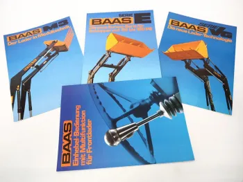4x Originaler Prospekt Baas Frontlader Geräteprogramm für Schlepper ca. 80er J.