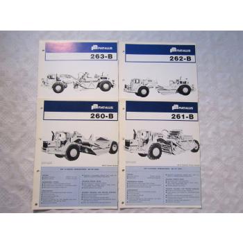 4x Prospekt Fiat-Allis Fiatallis 262-B 263-B 261-B 260-B Scraper 1977