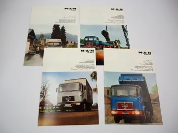 4x Prospekt MAN Nutzfahrzeuge 14.168 F FS FK Frontlenker LKW 1970er Jahre