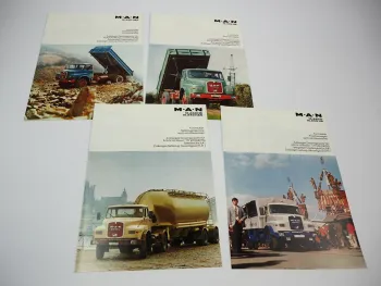 4x Prospekt MAN Nutzfahrzeuge 15.240 H HA HAK HK HS HAS Kurzhauber LKW 1970er J.