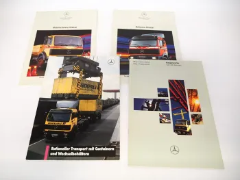4x Prospekt Mercedes Benz Nutzfahrzeuge LKW Baugewerbe Kipper 1992/94