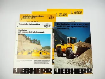 5 Prospekte Liebherr Radlader Technische Information + Daten 1986-92