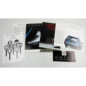 5 Prospekte Opel Omega A1 Caravan Tuning von 1986 und 1987 + Datenblätter