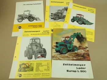 5 Prospekte Zettelmeyer Europ L500 Lader und Schnell Wechsel Automatik 1965/66