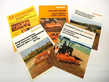 5x Original Prospekt Howard Grubber Bodenkrümler Sämaschinen ca. 1970er Jahre