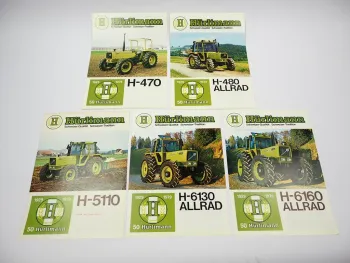 5x Original Prospekt Hürlimann H-470 H-480 H-5110 H-6130 H-6160 Schlepper 19791