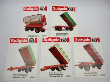 5x Original Prospekt Spägele Fahrzeugbau Obermaßfeld Anhänger Landtechnik