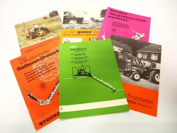 5x Original Prospekt Stockey & Schmitz Anbaugeräte für Schlepper IHC
