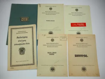5x Patent Urkunde Macholl München Reichspatentamt 1910/30er Jahre