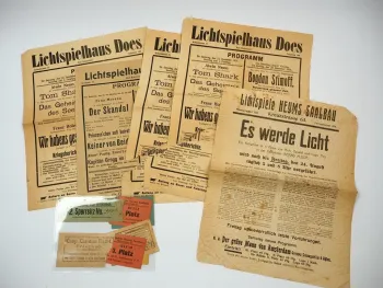 5x Programm Eintrittskarten Kino Lichtspielhaus Does Heyms Bad Kreuznach 1916/17