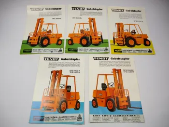 5x Prospekt Fendt DFG TFG 2500 3000 Gabelstapler Technische Daten ca. 1979