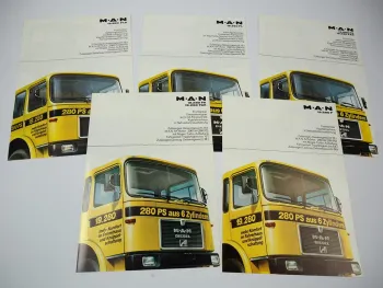 5x Prospekt MAN 19.280 F FK FAK FS FAS FL FLS Frontlenker LKW 1970er Jahre
