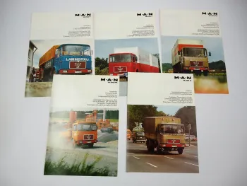 5x Prospekt MAN Nutzfahrzeuge 14.192 F FS FK U Frontlenker LKW 1970er Jahre