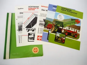5x Prospekt Mappe Hoffmann Landtechnik Kippanhänger 1970/80er Jahre