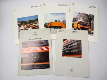 5x Prospekt Mercedes Benz Kommunalfahrzeuge Straßenreinigung Entsorgung 1992/96