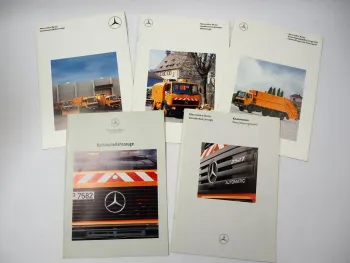 5x Prospekt Mercedes Benz Kommunalfahrzeuge Straßenreinigung Entsorgungsfahrzeug
