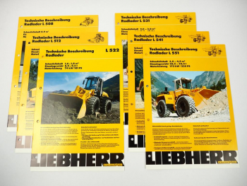 6 Prospekte Liebherr L 508 - 551 Radlader Technische Beschreibung 1990/93