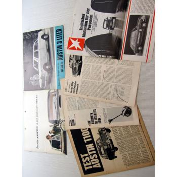 6x Austin 1100 1300 Prospekte Presseartikel 1960er Jahre