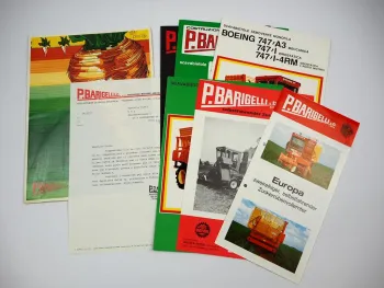 6x Original Prospekt Anschreiben Mappe Barigelli Landtechnik ca. 1981 Italien