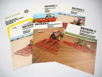 6x Original Prospekt Becker Anbaugeräte Traktoren Bodenbearbeitung Landtechnik