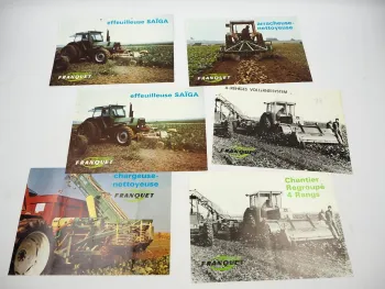 6x Original Prospekt Franquet Vollerntegerät Rübenernte 1970/80er J. Frankreich