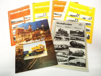6x Original Prospekt Goldhofer Anhänger für LKW & Baumaschinen ca. 1980er Jahre