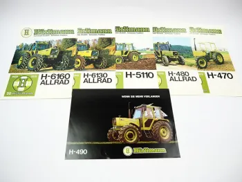 6x Original Prospekt Hürlimann H-470 480 490 4110 6130 6160 Traktor 1979/81