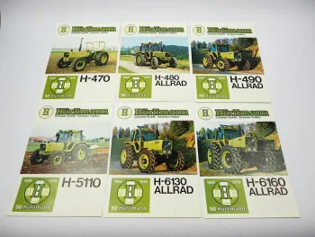 6x Original Prospekt Hürlimann H-470 480 490 5110 6130 6160 Schlepper 1979