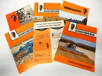 6x Original Prospekt Rabewerk verschiedene Anbaugeräte für Traktoren 1970er J.