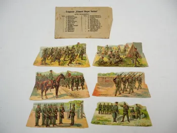 6x Sammelbilder Eduard Beyer Serie 1 Infanterie Werbung Tinte