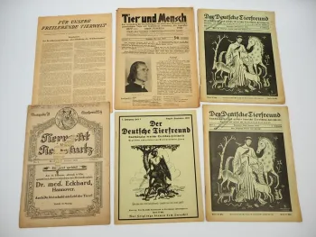 6x Zeitschrift Thema Tierschutz Tierfreund Tierwohl 1920er bis 1950er Jahre