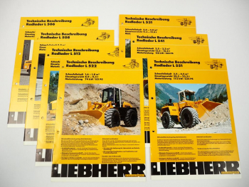7 Prospekte Liebherr L 506 - 551 Radlader Technische Beschreibung 1990/92