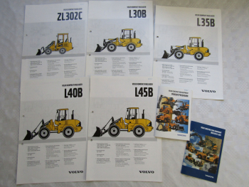 7 Prospekte Volvo Radlader Produktprogramm 2001 L45B L40B L35B L30B ZL302C
