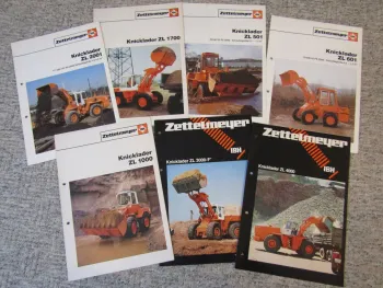 7 Prospekte Zettelmeyer ZL 4000 3000F 2001 1700 1000 601 501 Knicklader 1979 -83