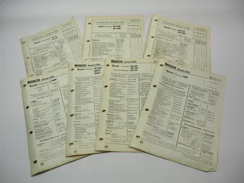 7x Bosch Service-Liste für Bautz 200 - AW 151 Schlepper T600 Mähdrescher 1951-62