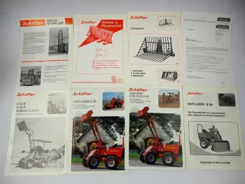 7x Original Prospekt Anschreiben Schäffer D 20 25 40 25K 35K Hoflader 1980
