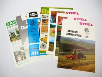7x Original Prospekt Landtechnik 1970/80er Jahre Stoll Kuhl Eberhardt