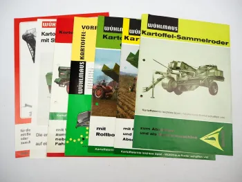 7x Original Prospekt Niewöhner Wühlmaus Kartoffel Erntemaschinen 1970er Jahre