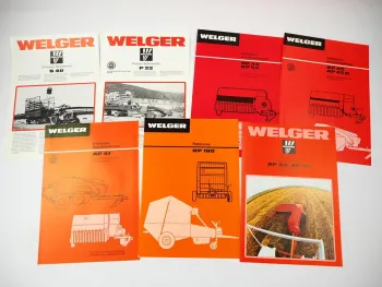 7x Original Prospekt Welger AP RP Pressen S P Ballenwerfer 1970/80er Jahre